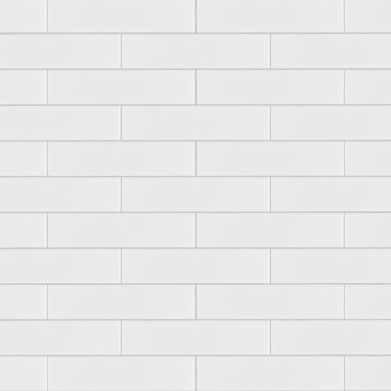 Metro Soho Subway Ceramic Floor and Wall Tile, Glossy White