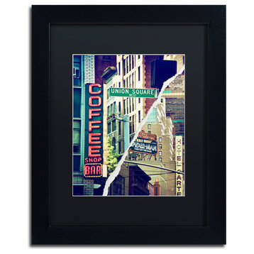 'New York Atmosphere' Matted Framed Canvas Art by Philippe Hugonnard