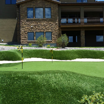 Synthetic Putting Green with a Bunker in Castle Rock