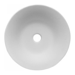 ADM Bathroom Design - ADM Circular Countertop Sink, White, 18", Matte White - Bathroom Sinks