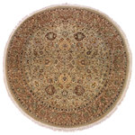Bareen's Designer Rugs - Antique Kashan Vegetable Dye Hailey Taupe Pink Wool Rug - 7'10 x 7'11 - Designed with mesmerizing intricacy and gorgeous color palette, this hand-knotted masterpiece demonstrates the beauty and electrifying thrill of Pak Persian art. These meticulously handcrafted Pak-Persian rug is made with pure wool and features breathtaking traditional and transitional designs in beautiful lush color pallet. Known for their intricate designs these rugs are a reproduction of Persian rugs, made in Pakistan with unique Mughal designs. Made by master weavers using the same Persian texture, design and dying technique, we wanted to create the most significant manifestation of the Persian art, life and culture. This rug is most famous for its exceptional quality, incredible designs, patterns and vibrant rich color. Pak-Persian rugs made with Persian weave with high knot counts, which enables the high intricacy and detail found in the patterns are also referred to as State of art, each color adds a rich beautiful detail in the artwork of this rug. The design, color and beautiful chromatic composition with a vibrant sheen with traditional and transitional designs, exude beauty, elegance and quality make this rug a masterpiece of its own.