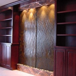 Double Elements Wall Fountain with Copper Trim - Indoor Fountains