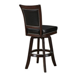 American Heritage Billiards - Parker 30" Java Bonded Black Leather Swivel Barstool - Bar Stools And Counter Stools