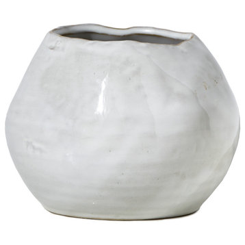 Glazed Ceramic Fishbowl Vase