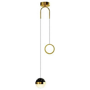 MIRODEMI® Valdeblore | Nordic Bedside Stars Design Pendant Lamp, Gold-A, Warm Light