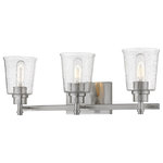 Z-Lite - Z-Lite 464-3V-BN Bohin 3 Light Vanity in Brushed Nickel - Dress up a guest bath with this enticing three-light vanity light. With a rugged frame finished in brushed steel and soft, romantic clear seedy glass shades, it offers a versatile ambiance that works in both contemporary and transitional decor schemes.