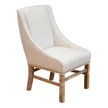 GDF Studio James Contemporary Fabric Upholstered Dining Chair, Linen/Natural