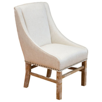 GDF Studio James Contemporary Fabric Upholstered Dining Chair, Linen/Natural