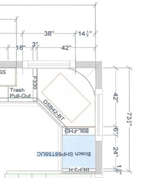 Biggest sink size for a 42" corner