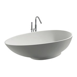 ADM Bathroom Design - ADM Oval Freestanding Bathtub, Glossy White, 70.9" - Bathtubs