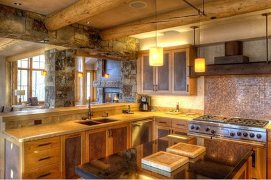 Arts and crafts kitchen photo in Denver