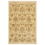 Bareens Designer Rugs - Bohemien Ziegler Carmine Ivory Tan Hand-Knotted Wool Rug - 3'11'' x 6'0'' - Enhance the ambiance of your home with this magnificent Persian-influenced Turkish hand-knotted rug made by skilled artisans capable of creating the most exceptional vegetable dyes and hand-spun wool. This exquisite handmade rug is a one-of-a-kind Peshawar Kafkaz, otherwise identified as Chobi, Chobi Peshawar, Oushak, or Ziegler rug. These handmade rugs are crafted in Pakistan utilizing superior-quality wool imported from Australia, New Zealand, and Korea in two types of weaves: the Persian weave and the Mori weave. This rug is meticulously crafted by hand using the finest natural vegetable dyes extracted from local plants. The artisans use a blend of hand-spun local and fine merino wool, resulting in a rug with a compelling texture, higher lanolin content, and longer staple. The artisans occasionally incorporate natural or artificial silk into the pile to enhance specific motifs. The finished product is an awe-inspiring execution of flawless design and an understated palette that exudes elegance.