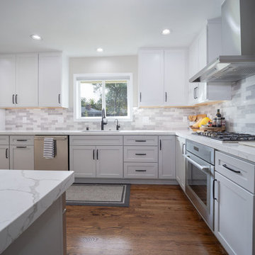 Semi-Custom Cabinets, door style is Dalton in the colors Simply White and Light