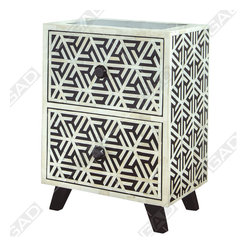 FLAMBOYANT BEDSIDE TABLE IN BONE - Furniture