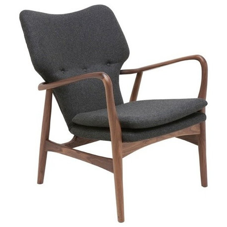 Patrik Lounge Chair by Nuevo Living, Dark Grey Wool