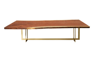 walnut live edge single slab dining table