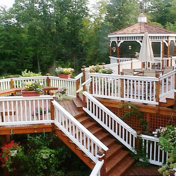 Multi level cedar deck