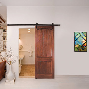 Sliding Barn Doors- Mahogany 2 Panel V-Groove Doors • 8´0˝ Tall
