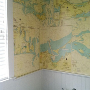 Housefox Design - Nautical Map walls. Master bedroom.