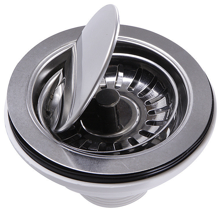 Cuphuzz Nantucket Sinks NS35LCC-CH Flip Top Crumb Cup Kitchen Sink Drain In ...