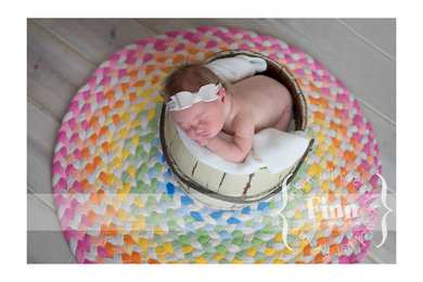 Pastel braided rug for a nursery