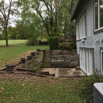 Lake St. louis Country Club: Wooden retaining wall renovation. New Anchor walls