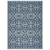 Noble House Jacyntha 130x94" Indoor Fabric Geometric Area Rug in Navy and Ivory
