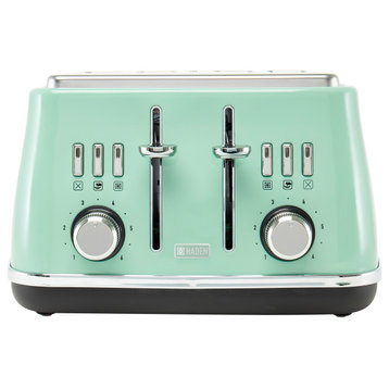 Cotswold 4-Slice, Wide Slot Toaster with Removable Crumb Tray Sage