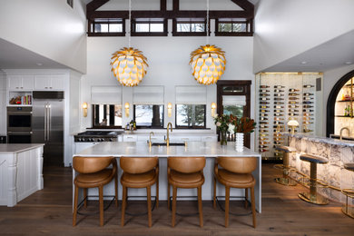 Example of a transitional kitchen design in Denver