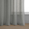 Grommet Solid FauxLinen Sheer Curtain, Single Panel, Paris Gray, 50"x120"