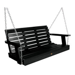 Highwood USA - Weatherly Porch Swing, Black, 4' - Porch Swings