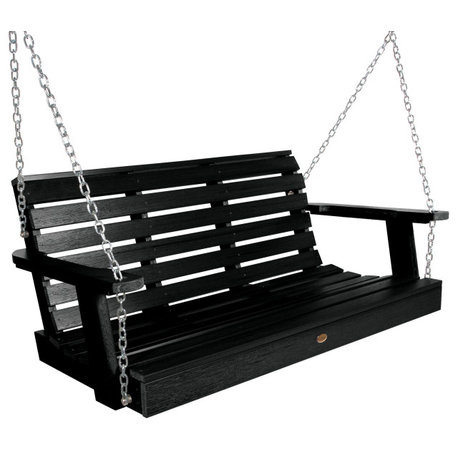 Weatherly Porch Swing, Black, 4'