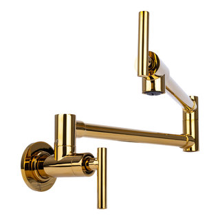 Brienza Contemporary Pot Filler Kitchen Faucet in Gold - Transitional - Pot  Fillers - by Italia Faucets Inc