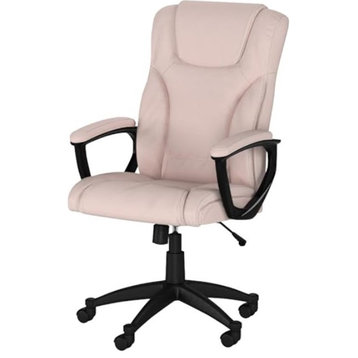 Modern Ergonomic Office chair, Cushioned Seat With Adjustable Height, Pink
