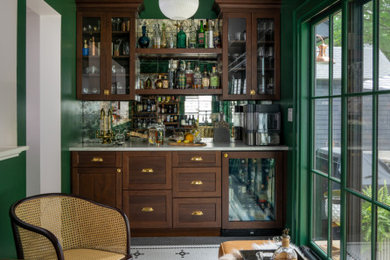 Transitional home bar photo in Boston