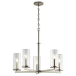 Kichler Lighting - Kichler Lighting 43999NI Crosby - Five Light Meidum Chandelier - Canopy Included: TRUE Shade Included: TRUE Canopy Diameter: 5.00* Number of Bulbs: 5*Wattage: 60W* BulbType: Candelabra Base* Bulb Included: No