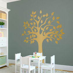 Modern Golden Tree - Wall Decals