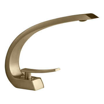 Modern 1-Handle Bathroom Sink Faucet with Pop Up Drain, Brushed Gold