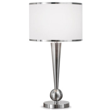 Dione 28"H Metal Table Lamp, Brushed Nickel