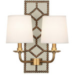 Robert Abbey - Robert Abbey 1032 Williamsburg Lightfoot - Two Light Wall Sconce - Designer: Williamsburg  Cord CoWilliamsburg Lightfo Bruton White Leather *UL Approved: YES Energy Star Qualified: n/a ADA Certified: n/a  *Number of Lights: Lamp: 2-*Wattage:60w B Candelabra Base bulb(s) *Bulb Included:No *Bulb Type:B Candelabra Base *Finish Type:Bruton White Leather/Polished Nickel