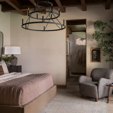 Antique Elm Beams in Interlachen Modern Lakehouse Benroom