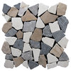 Miseno MT-R3 Fit Mosaic - 11" x 11" Pebble Floor and Wall Mosaic - Gray Mix