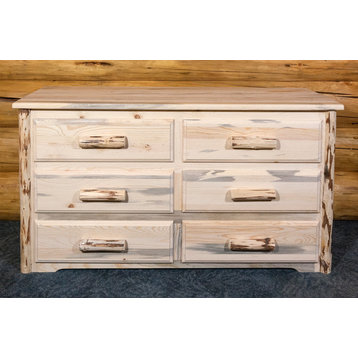 Montana Collection 6-Drawer Dresser, Clear Lacquer Finish