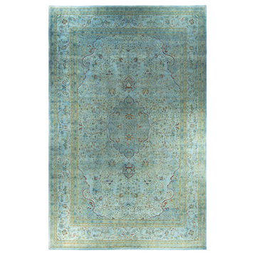 Overdyed, One-of-a-Kind Hand-Knotted Area Rug Blue, 12' 2" x 18' 9"