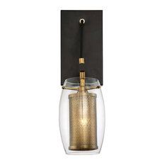 1-Light Wall Sconce, Warm Brass and Bronze