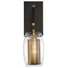 1-Light Wall Sconce, Warm Brass and Bronze