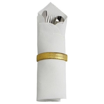 Gold Napkin Ring  Cutlery Holders, Set of 4
