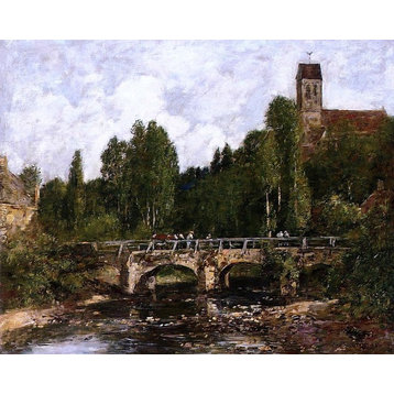 Eugene-Louis Boudin Saint-Cenery the Church and the Bridge Wall Decal