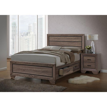 Coaster Kauffman Rustic Washed Taupe Queen Bed 63x84.75x53.5 Inch