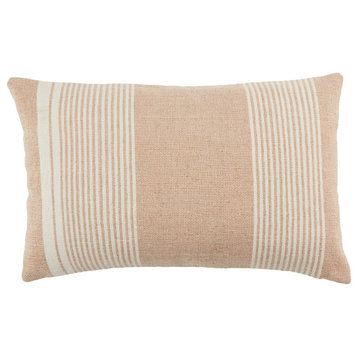 Jaipur Living Carinda Indoor/Outdoor Striped Poly Fill Lumbar Pillow 13x21, Tan